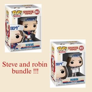 Stranger things robin and steve funko pops